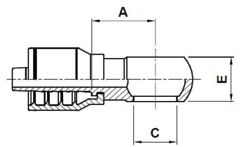 Texcel F2-0416-DIN BANJO - 1/4 in Metric Banjo Hose End
