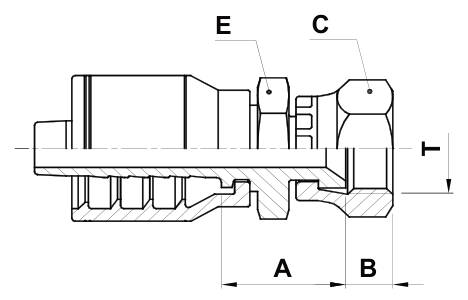 Texcel F2-0806-JFS - 1/2 in JIC Female Swivel Hose End
