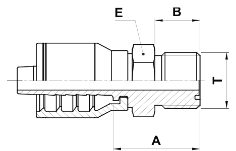 Texcel F2-1616-OM - 1 in ORFS Male Hose End