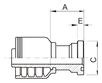 Texcel F4-1620-FLHC - 1 in Code 62 CAT Flange Hose End