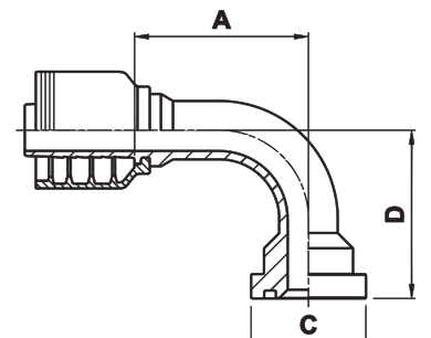 Texcel F4-2020-FLH90 - 1-1/4 in Code 62 Flange 90° Bend Hose End