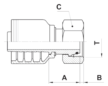 Texcel F4-1636-DLFS - 1 in M36 x 2 Dkol Female Swivel Hose End