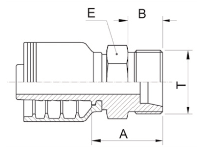Texcel F4-1636-KBM - 1 in M36 x 1.5 Kobelco Male 24° Cone Seat Hose End